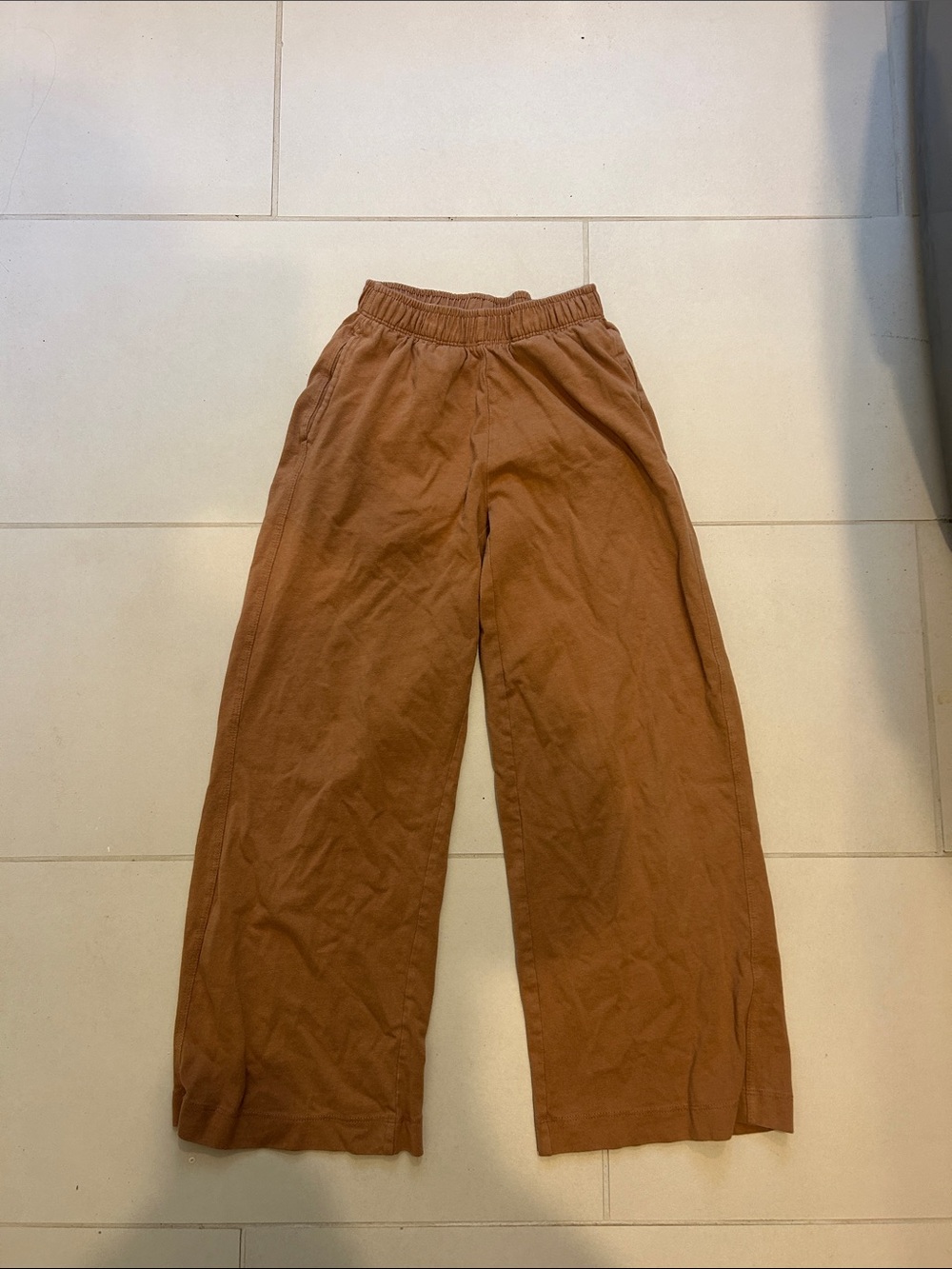 Zara Kids Wide-Leg Elastic Waist Pants - Rust Brown 9/10